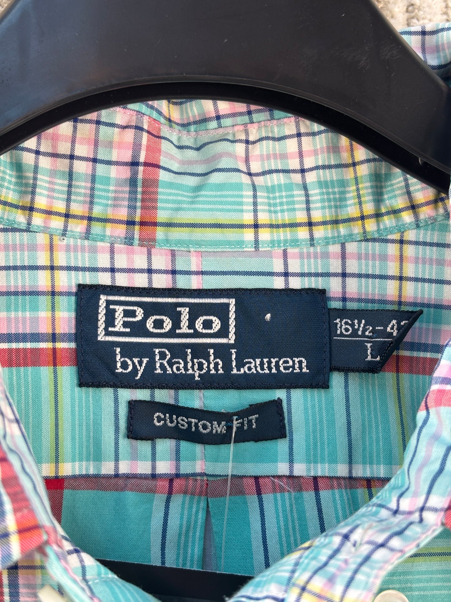 Mens Vintage Polo Ralph Lauren Plaid Button Up Shirt