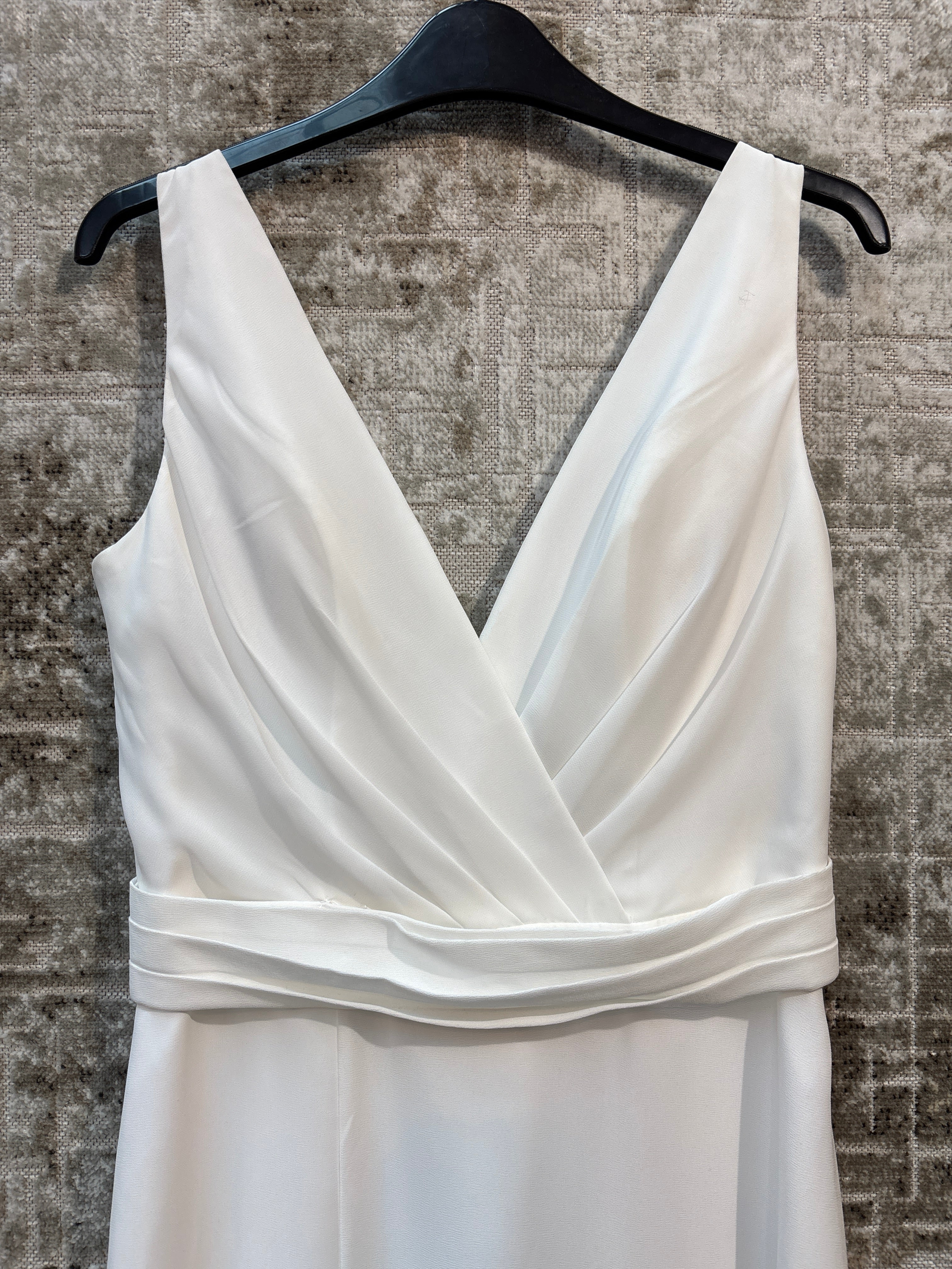 Ivory Sleeveless V-Neck Maxi Gown