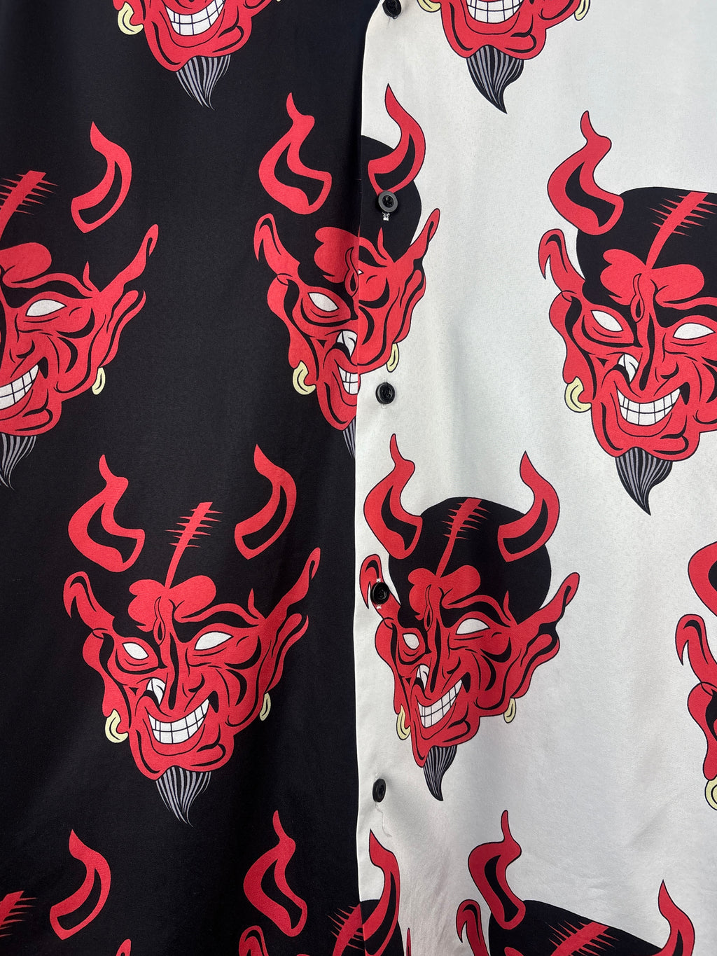 Men's Vintage Devil Graphic Button Up Shirt