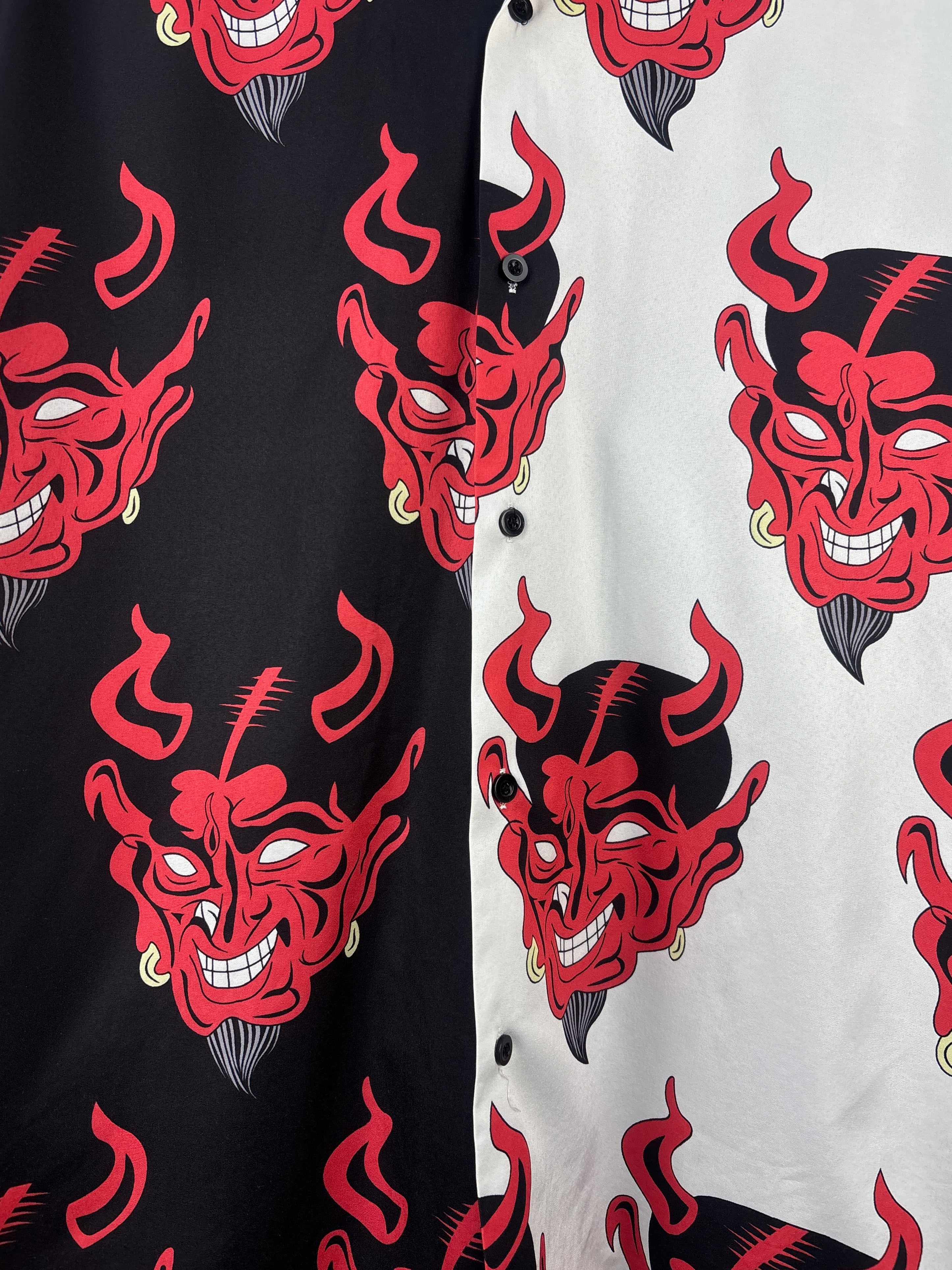 Men's Vintage Devil Graphic Button Up Shirt