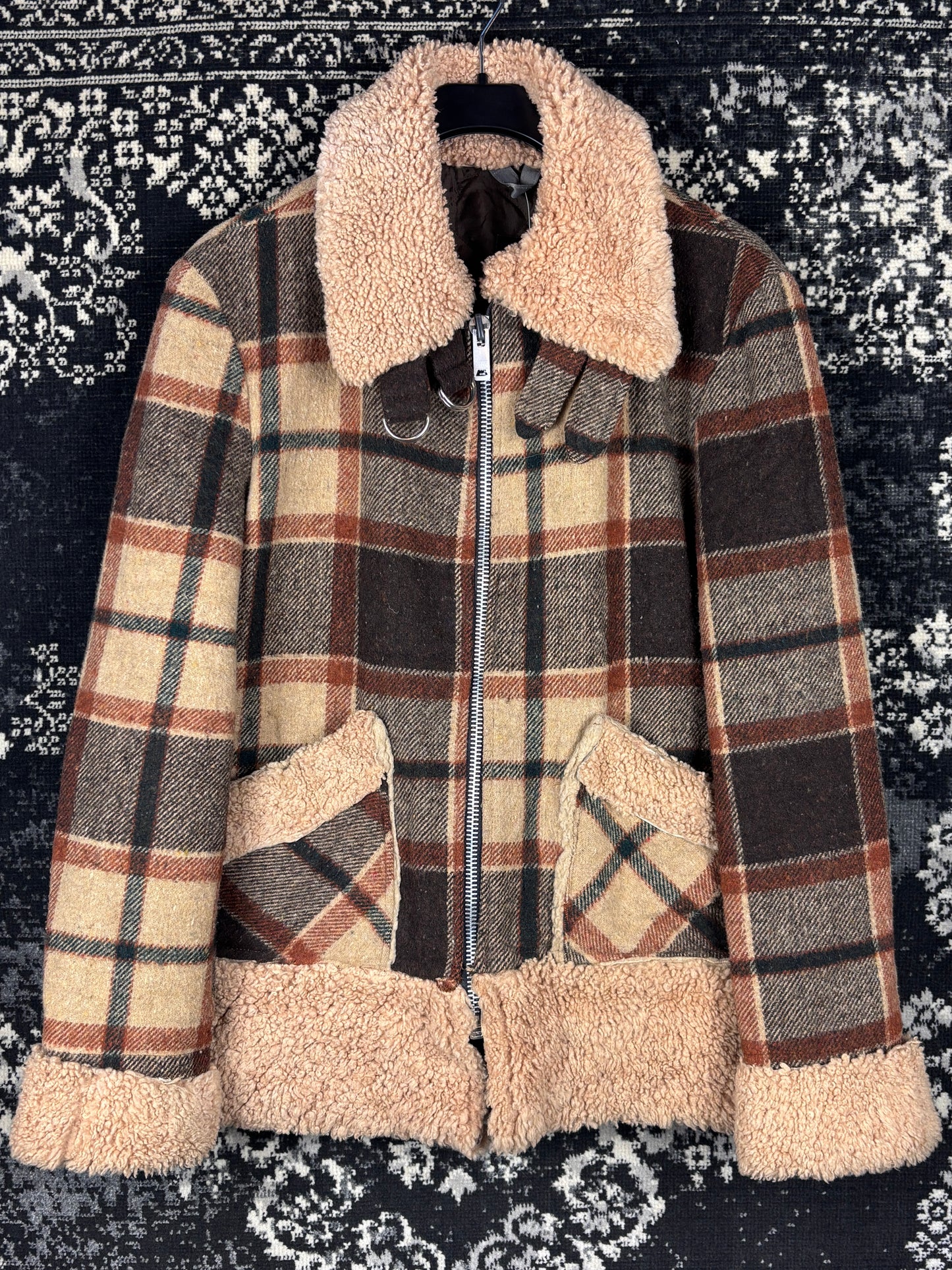 Men's Vintage Brown Checkered Flannel Jacket