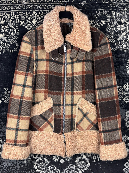 Men's Vintage Brown Checkered Flannel Jacket