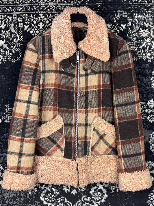 Men's Vintage Brown Checkered Flannel Jacket