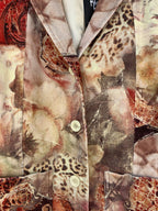 Women's Vintage Abstract Animal Print Patterned Blazer