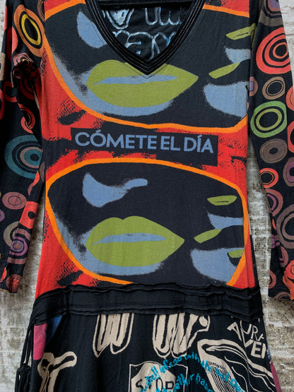 Desigual Graphic Print Long Sleeve Dress