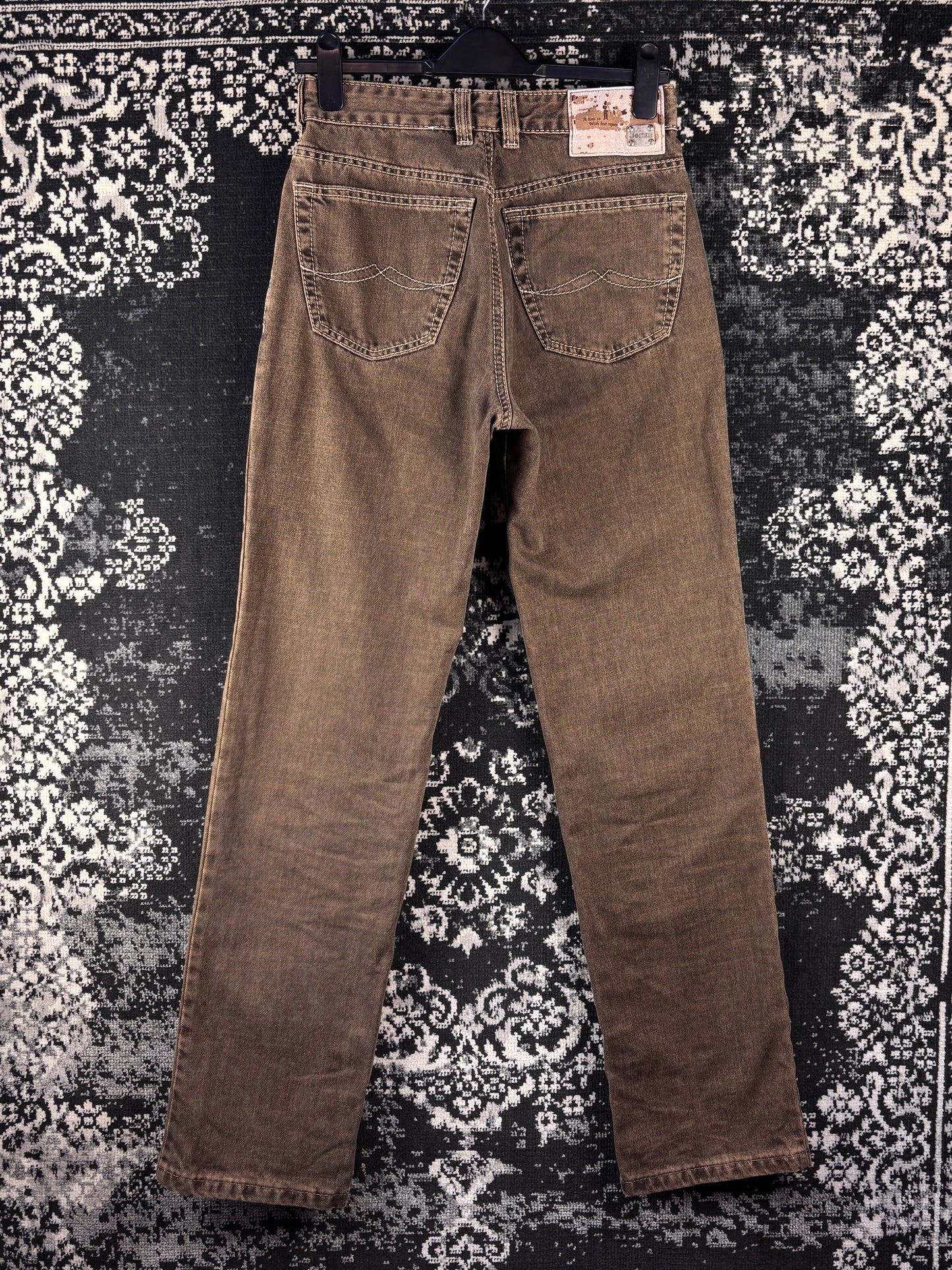Vintage Women's Double Saddle Stitched Quality Brown Denim Jeans