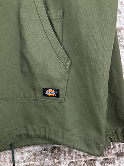 Mens Dickies Olive Green Zip Up Pullover Jacket