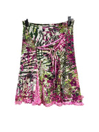Garella Y2K Abstract Print Mesh Midi Skirt