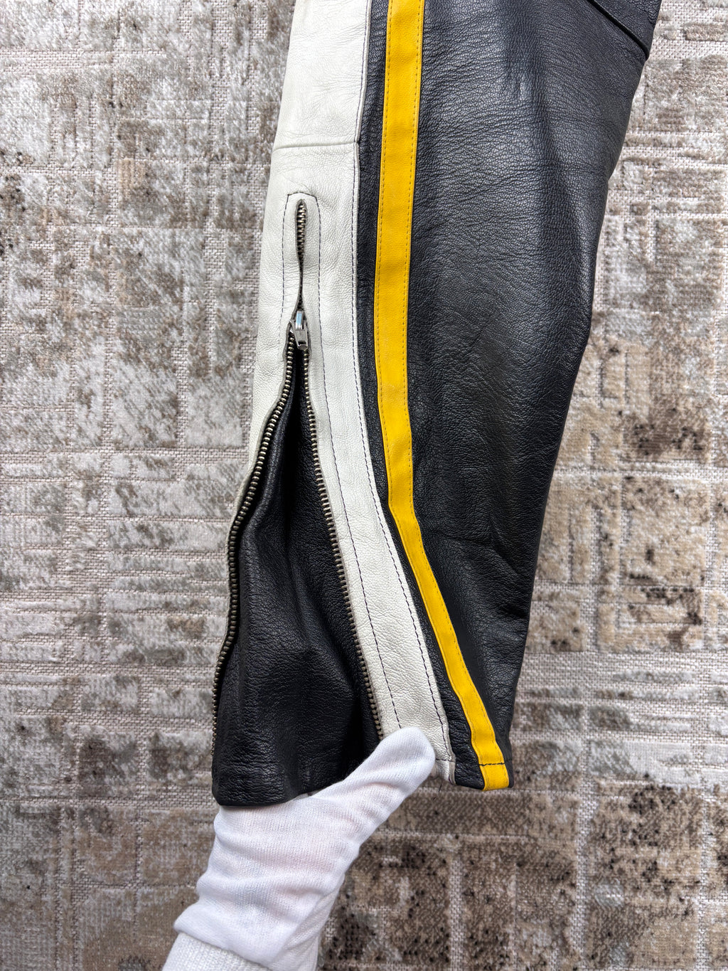 Men's Vintage Black Leather Pants