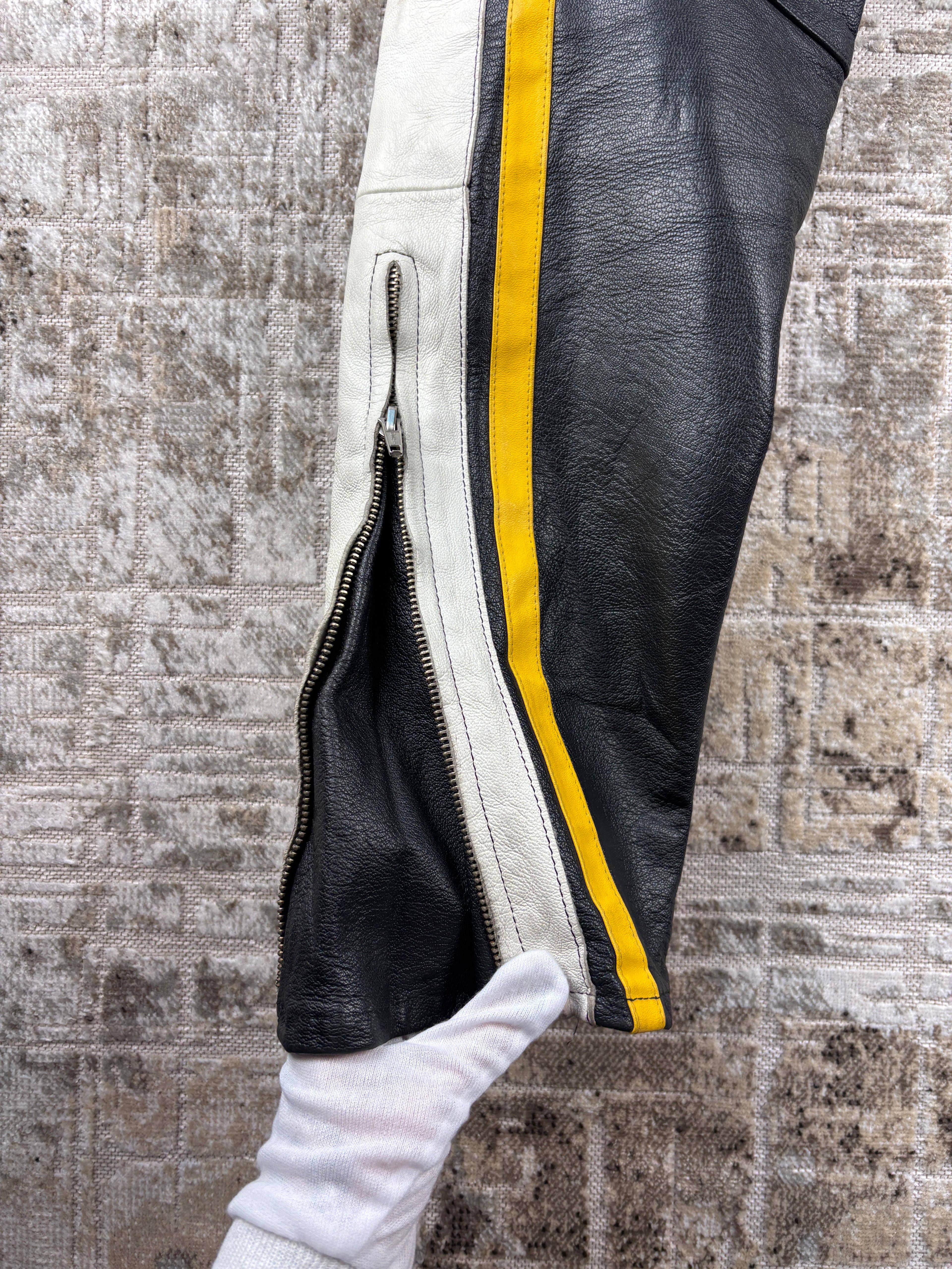 Men's Vintage Black Leather Pants