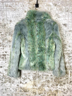 Oui Set Green Faux Fur Jacket