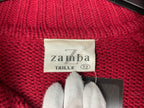 Women's Y2K Style Beet Red Knit Zip-Up Hoodie