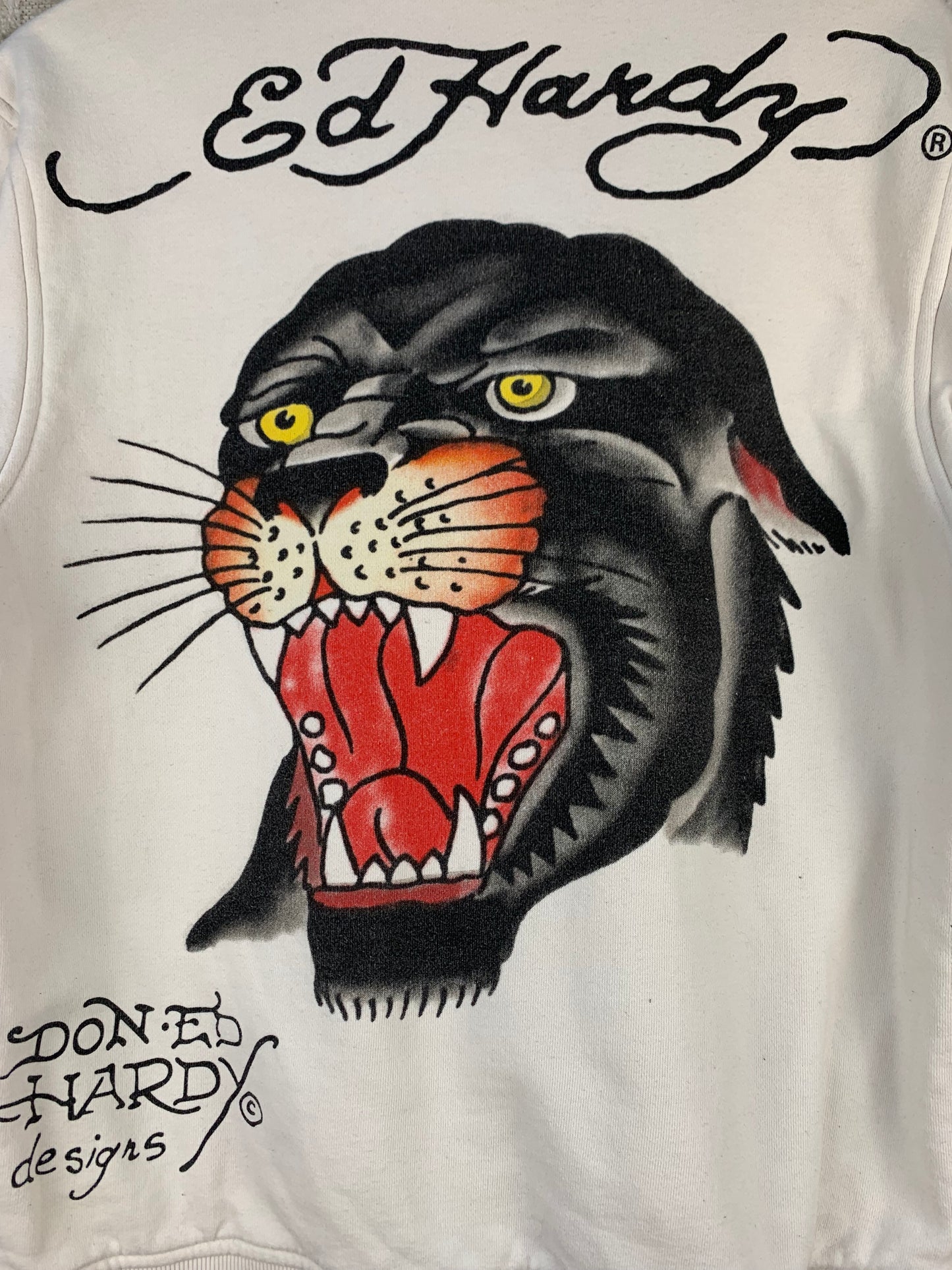 Mens Y2K Ed Hardy Panther Graphic Hoodie