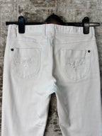 PRPS White Embroidered Straight Jeans