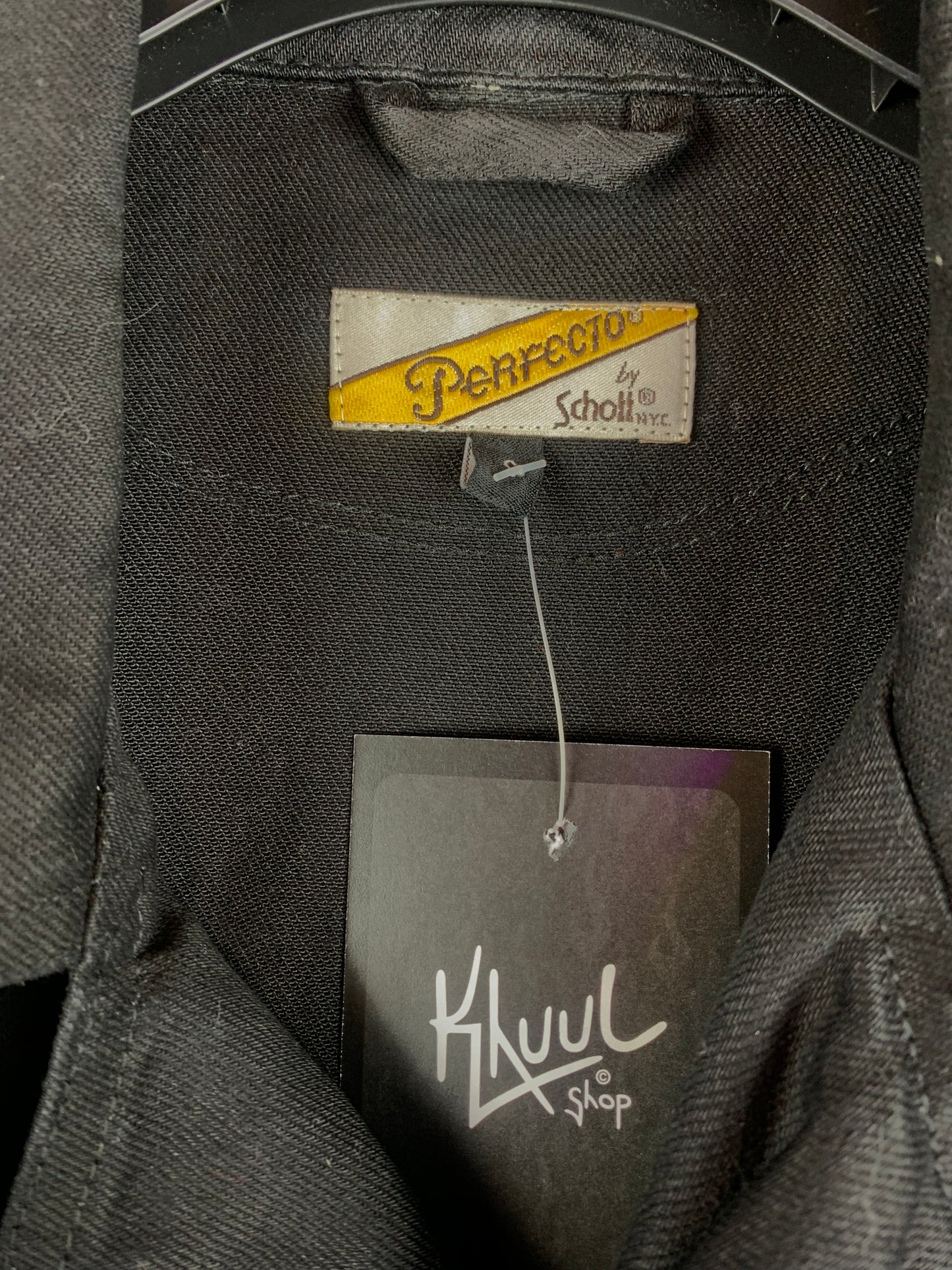 Vintage Schott NYC Perfecto Classic Black Denim Moto Jacket