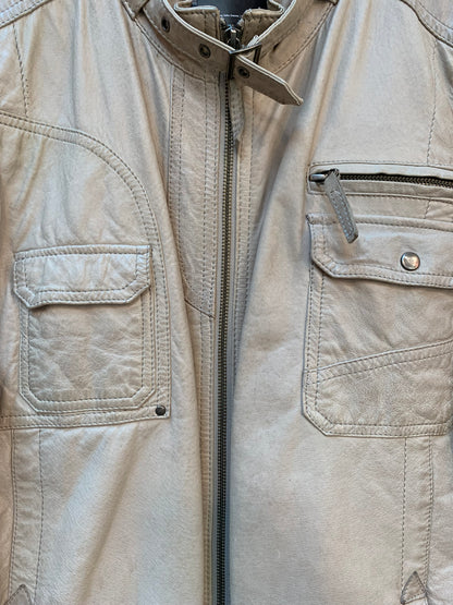 Men's Jofama Beige Leather Jacket
