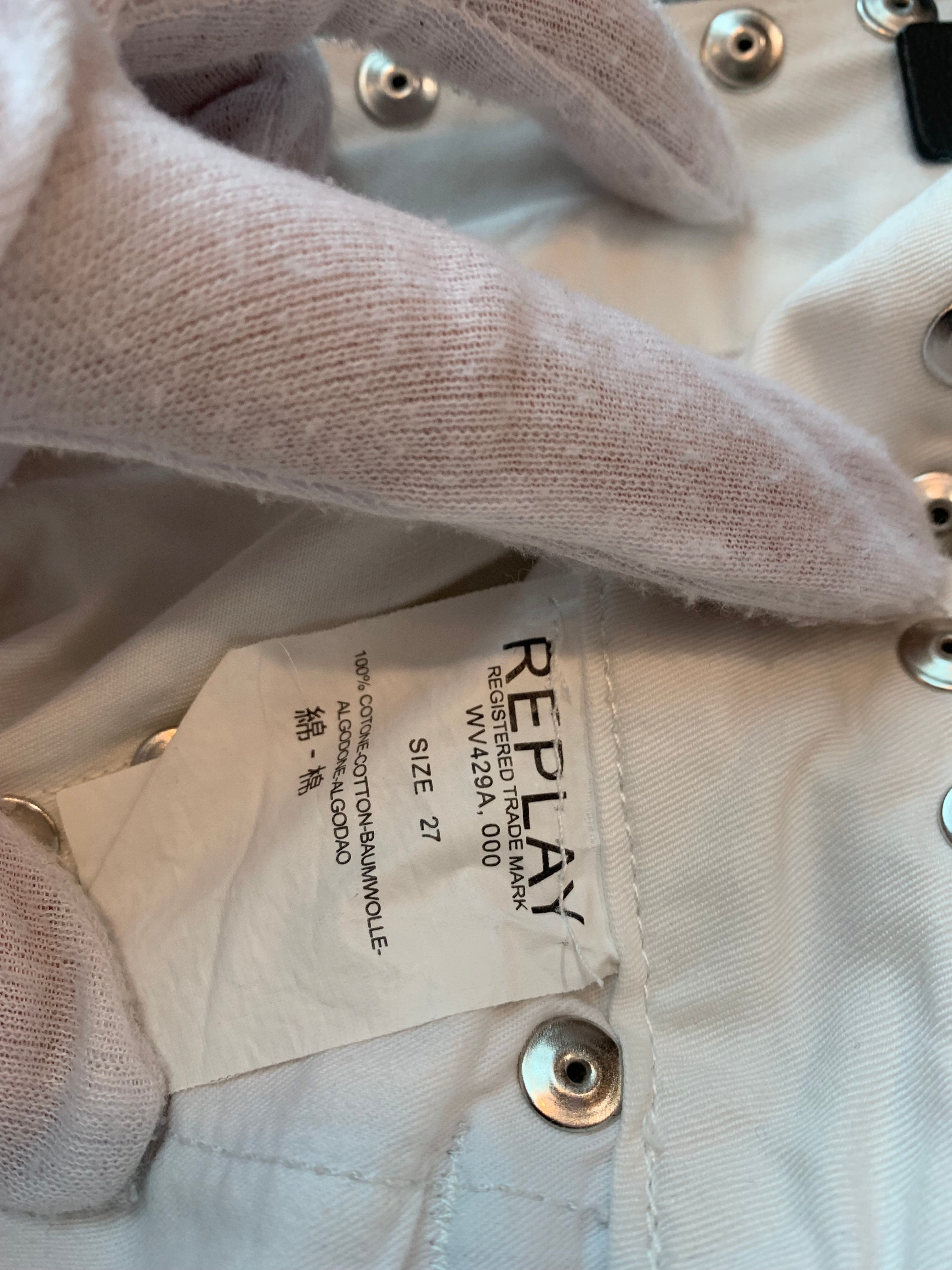 Replay Y2K Studded White Trousers