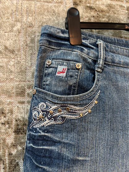 Y2K Embroidered Bootcut Jeans