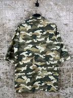 Army Pattern Mid Sleeve Zip Up Shirt