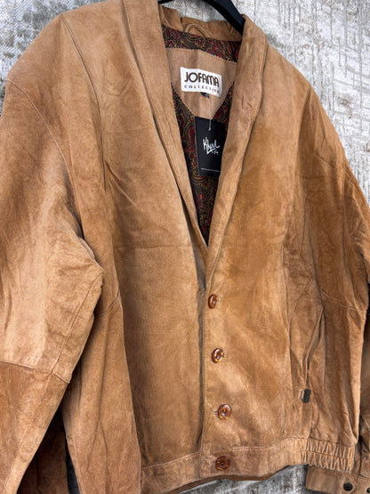 Men's Vintage Jofama Brown Suede Leather Jacket