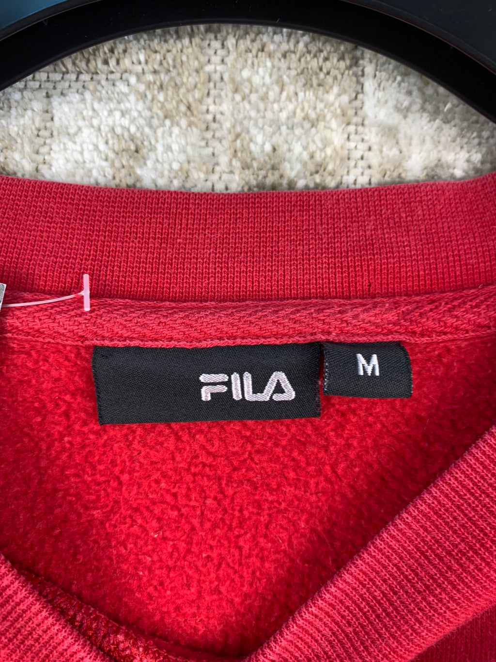 Vintage Fila Sweatshirt Red Embroidered Logo Crewneck Pullover