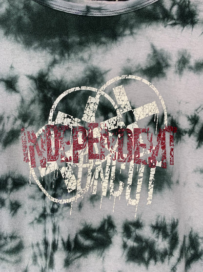 New Roads Grey & Dark Green Tie-Dye “Independent” Graphic T-Shirt