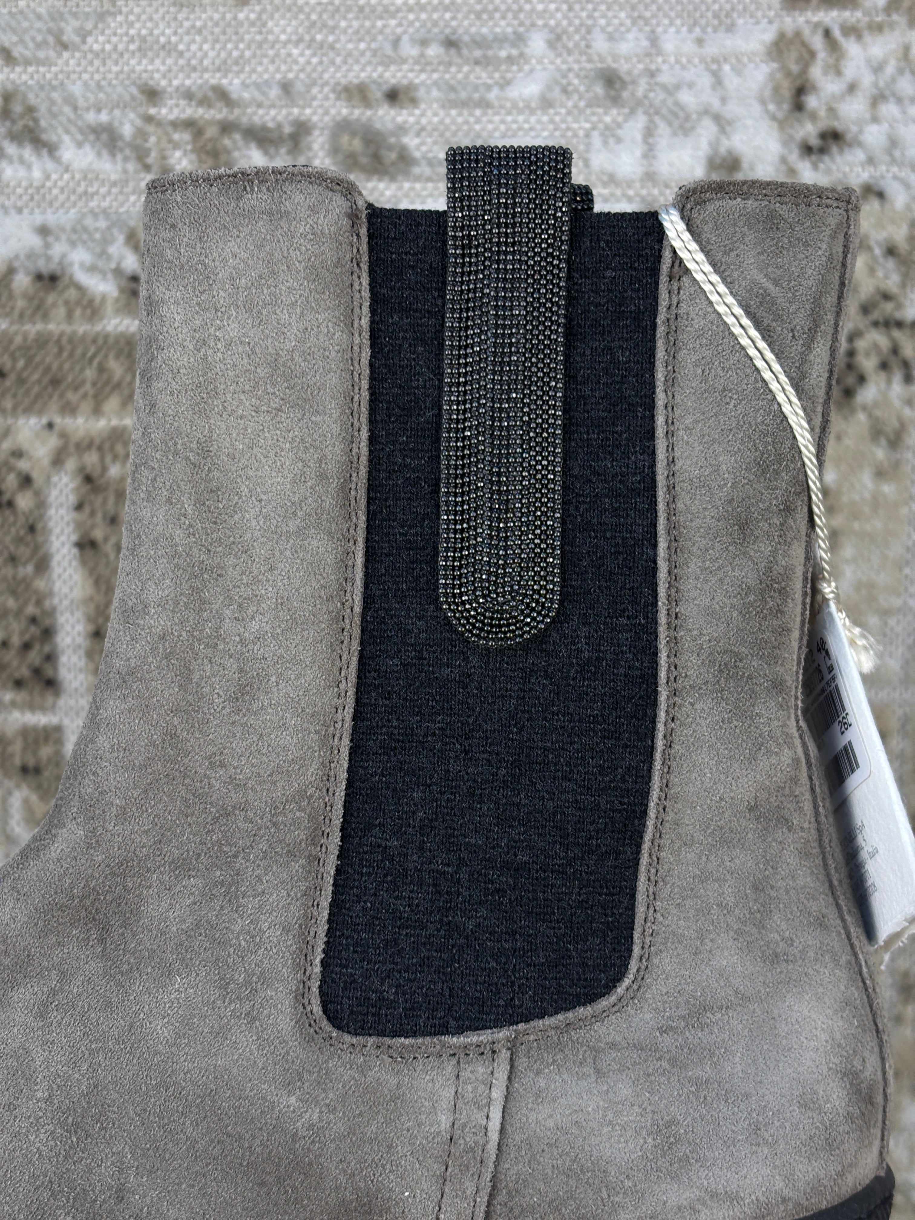 Brunello Cucinelli Gray Suede Chelsea Boots