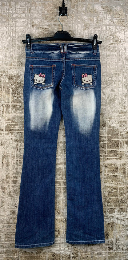 Women's Y2K Hello Kitty Embroidered Bootcut Jeans
