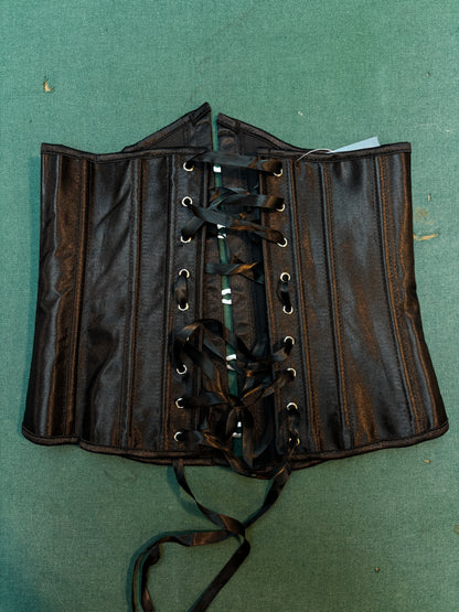 Vintage Black Satin Corset Top