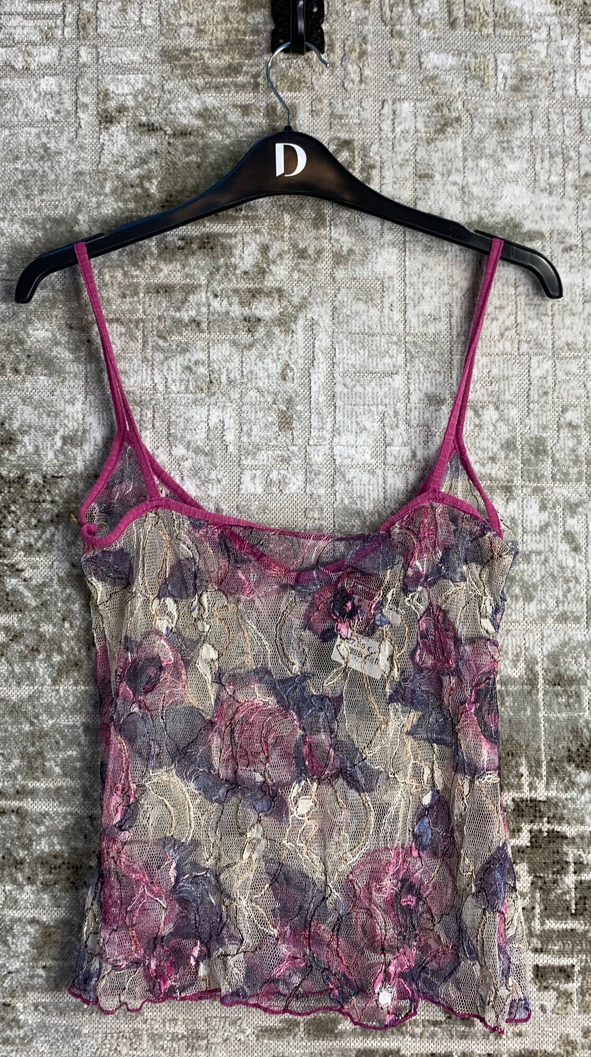 Floral Lace Mesh Camisole Top