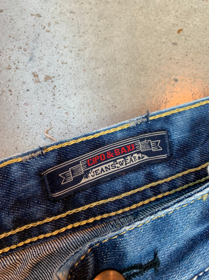 Cipo & Baxx Men’s Distressed Patchwork Denim Jeans