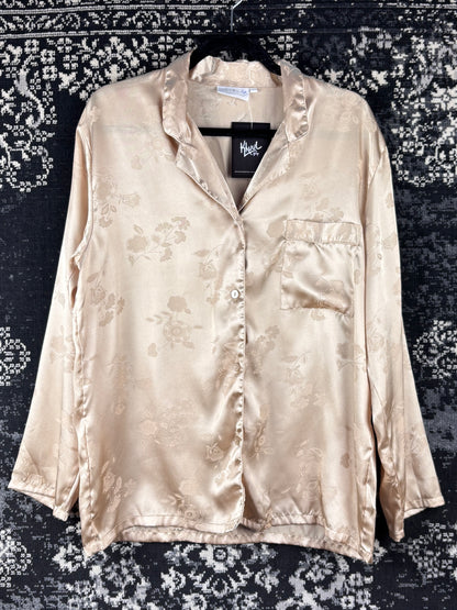 Women's Silky Beige Pajama Set