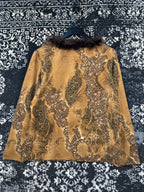 Women's Vintage Brown Paisley Long Sleeve Shirt