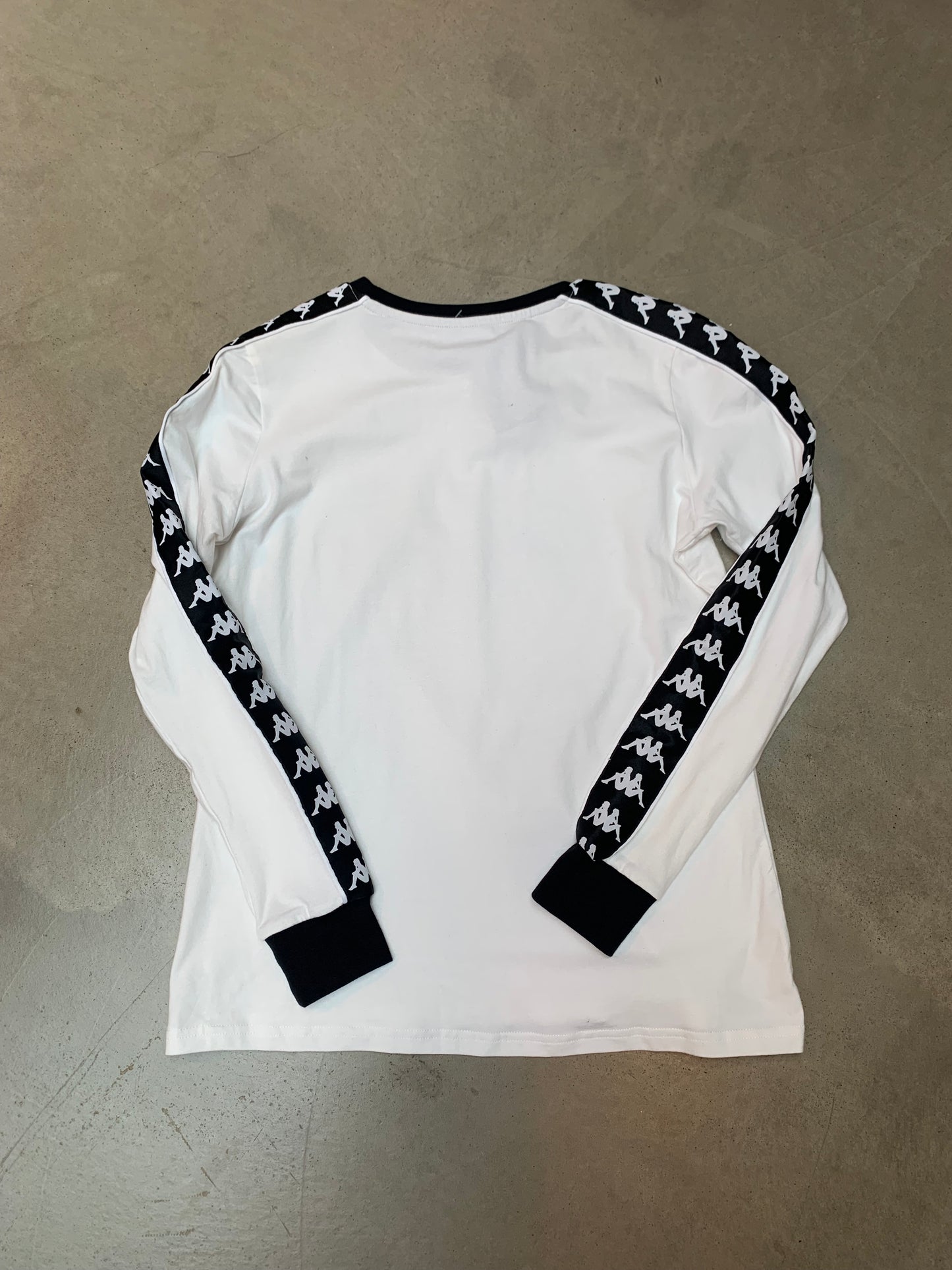 Kappa White Long Sleeve Logo Tape Shirt
