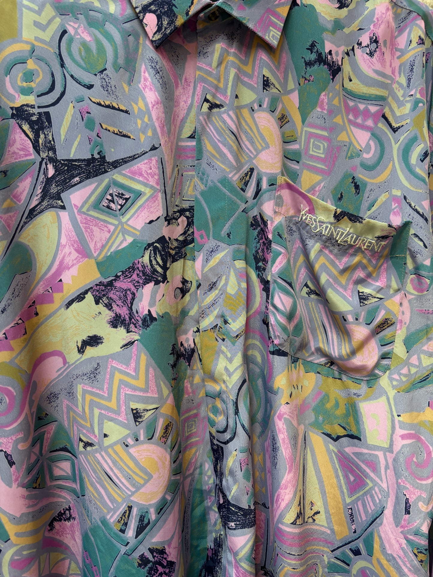 Men's Yves Saint Laurent 100% Silk Button Up Shirt
