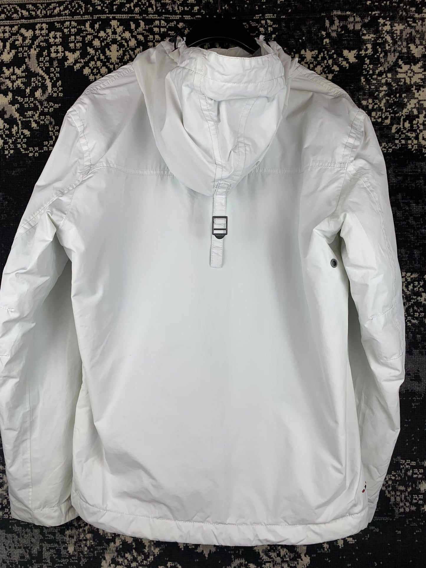 Vintage Napapijri Geographic White Rainforest Anorak Pullover Jacket