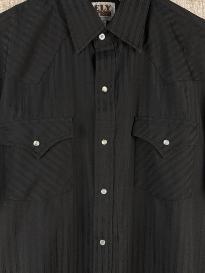 Mens Vintage Y2K Ely Cattleman Black Button Up Shirt