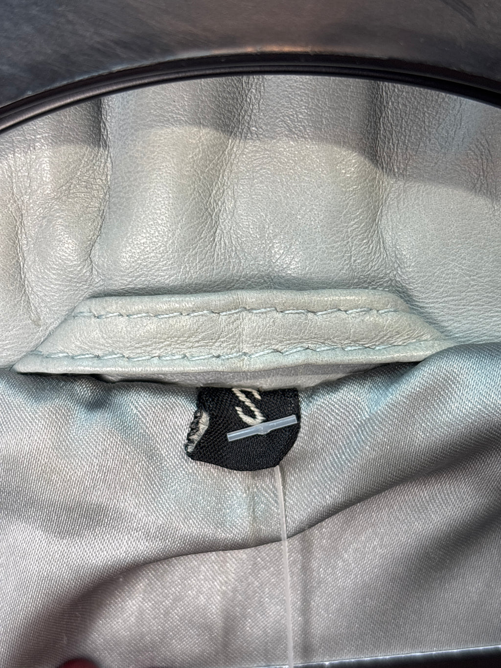 Pastel Blue Leather Blazer Jacket