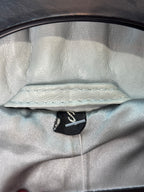 Pastel Blue Leather Blazer Jacket