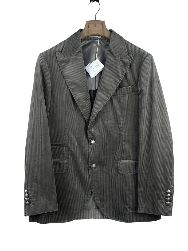 Brunello Cucinelli Corduroy Olive Green Blazer
