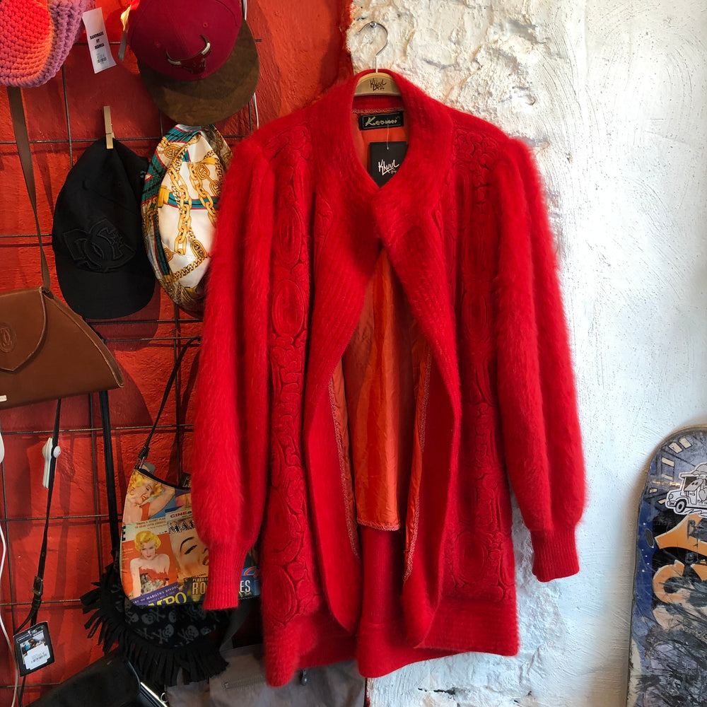 Red Fluffy Cardigan