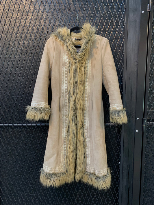 Womens Y2K Fur Coat