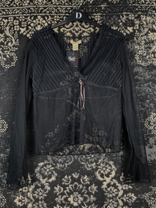 Womens Y2K Vintage Black Mesh Free People Fairy Top