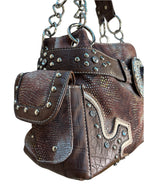 Western Rhinestone Buckle Shoulder Bag