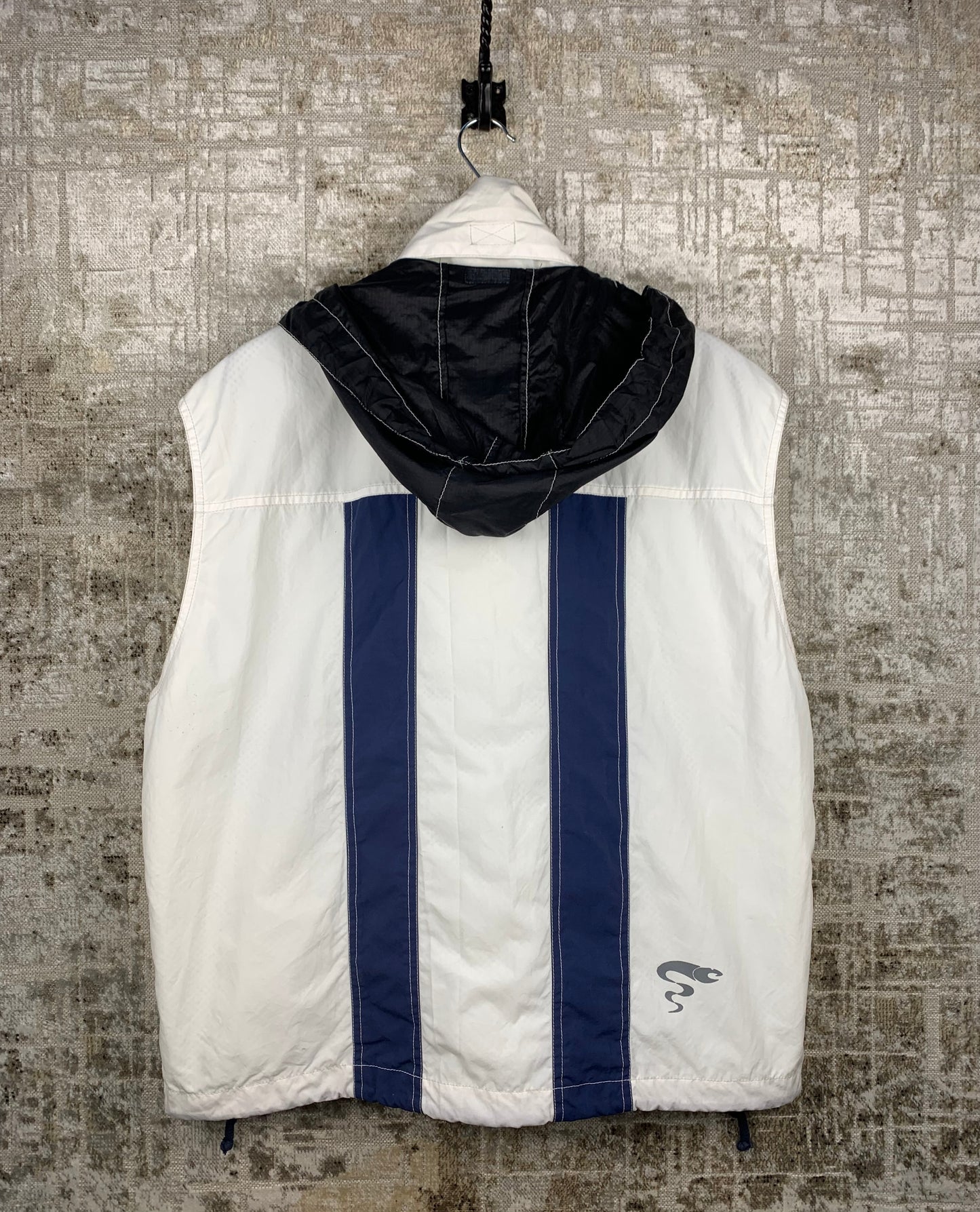 Men's Y2K Battle Snake White Blue Windbreaker Vest