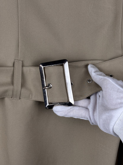 Women's Y2K Style Coffee Brown Long Sleeveless Dress with Belt