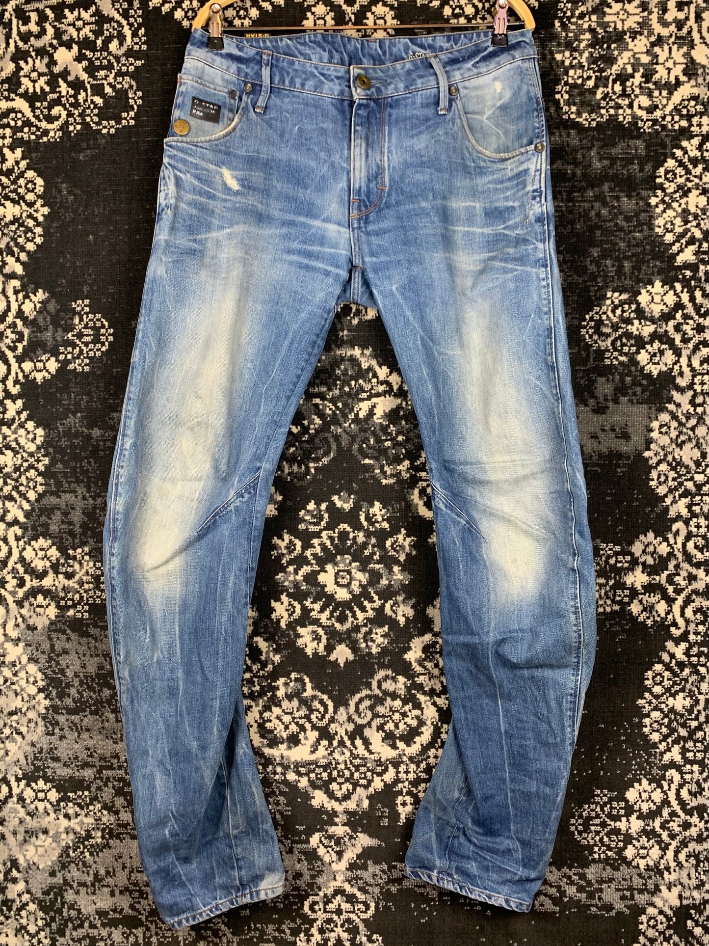 Men's Y2K G STAR RAW Light Blue Distessed Jeans