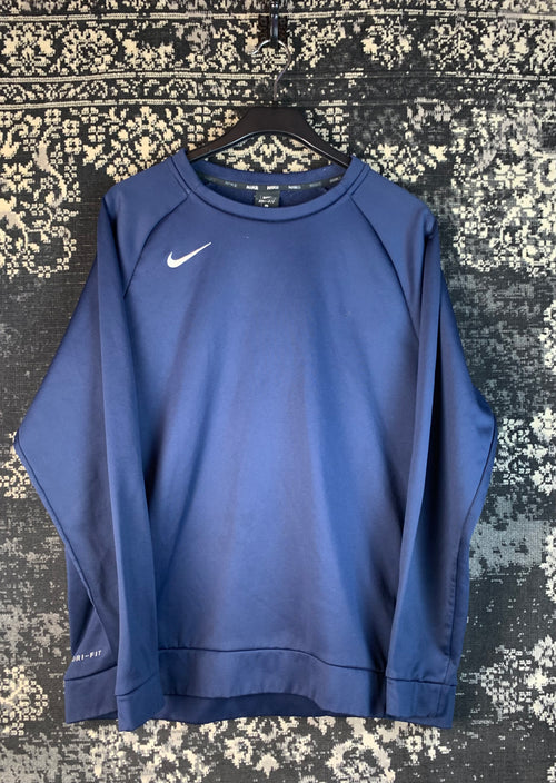 Nike Dri-Fit Navy Blue Long Sleeve Athletic Pullover Sweatshirt