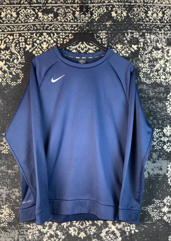 Nike Dri-Fit Navy Blue Long Sleeve Athletic Pullover Sweatshirt