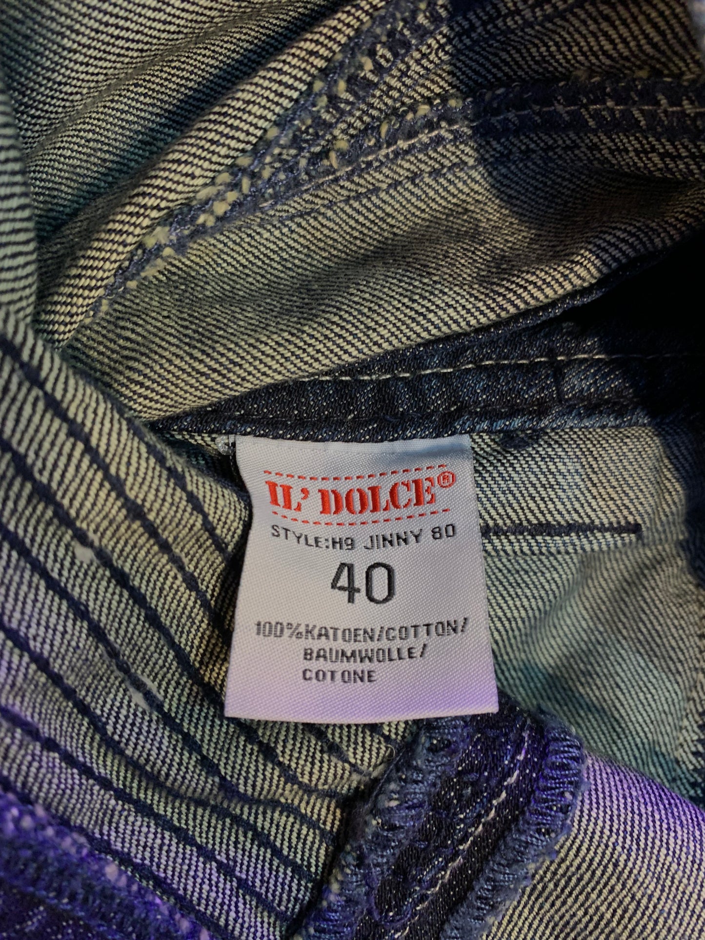 Y2K Vintage Il' Dolce Distressed Blue Mini Denim Skirt